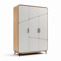 Modern multifunctional wardrobe with wood and white finish 80 x 40 x 160cm