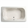 Freestanding rectangular bathtub in white acrylic with two handles 170 x 80 x 50cm
