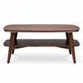 Wooden coffee table with open shelf dimensions 120 x 60 x 40cm in walnut finish