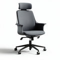 Ergonomic office chair with adjustable headrest and lumbar support gray fabric 60 x 60 x 100cm